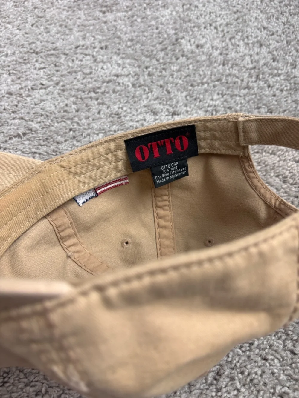 45 - 47 Distressed Tan Baseball Cap with White Embroidery